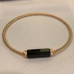 David Yurman 18K Gold Barrels Bracelet w Diamonds